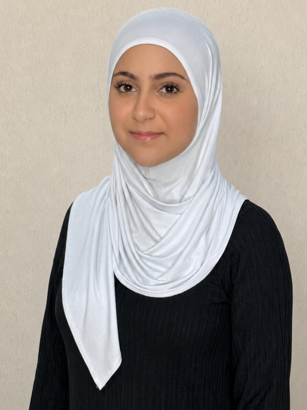 Modish Girl Pre-Sewn Jersey Hijab-White