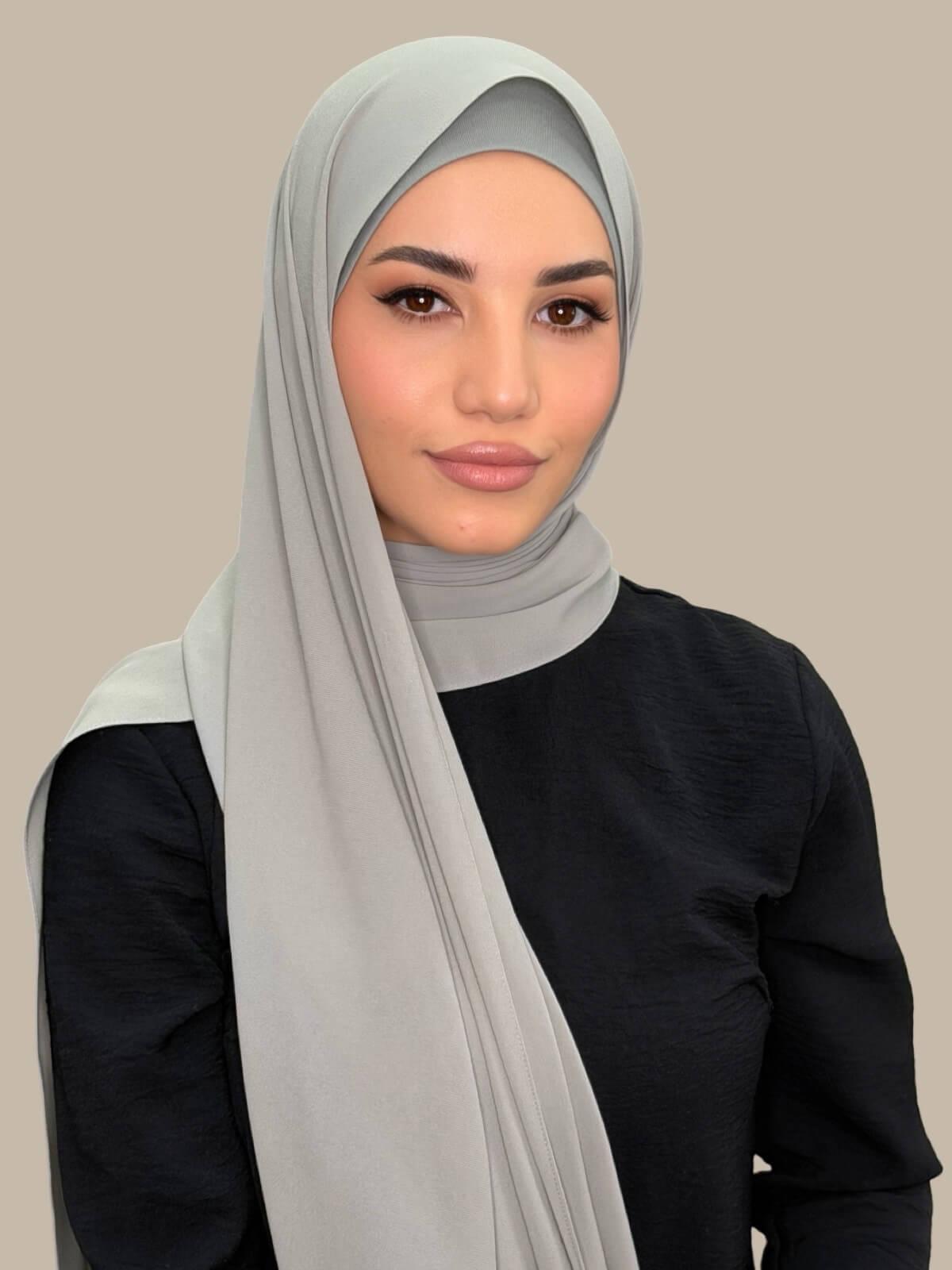 Matching Chiffon Hijab Set-Soft Sage
