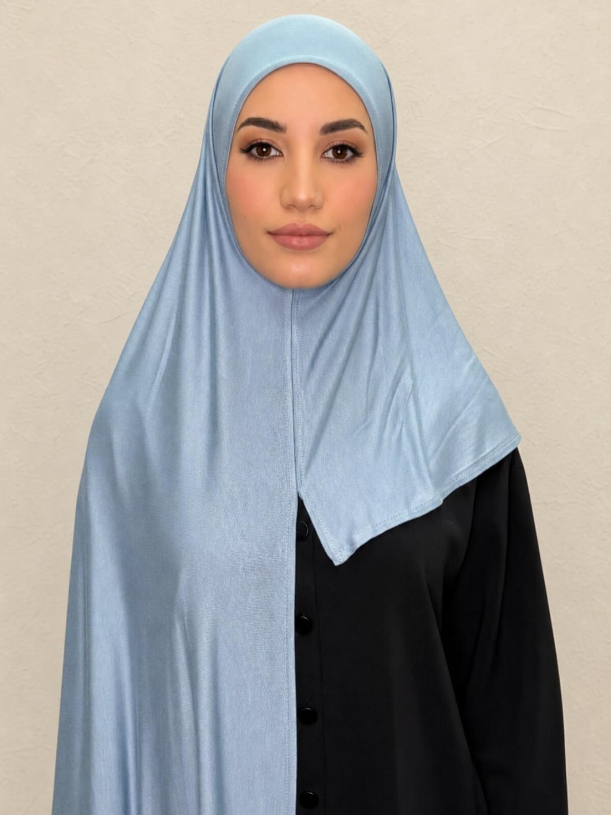 Pre-Sewn Jersey Hijab-Dusty Blue