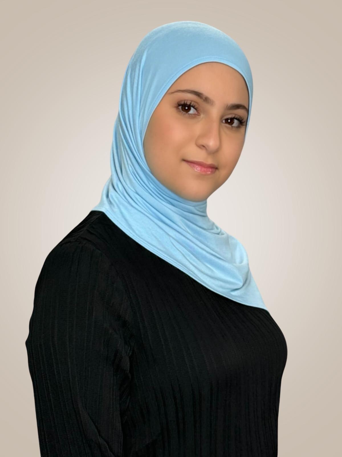 Modish Girl Pre-Sewn Jersey Hijab-Baby Blue