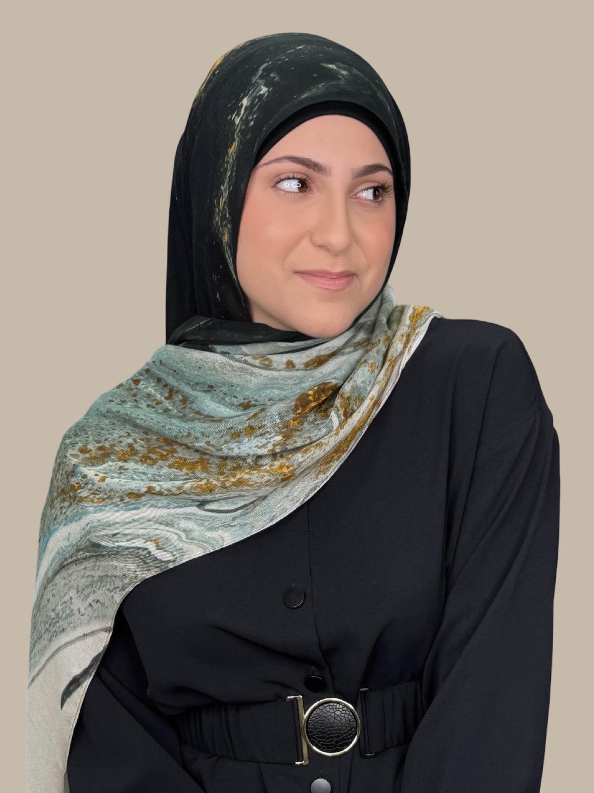 Modish Girl Print Modal Hijab-Sedona Slate