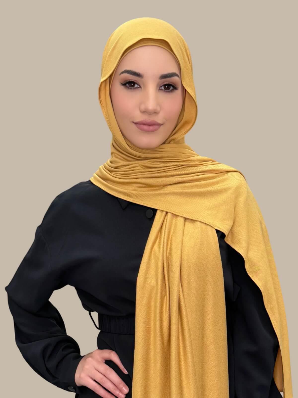 Premium Jersey Hijab-Saffron