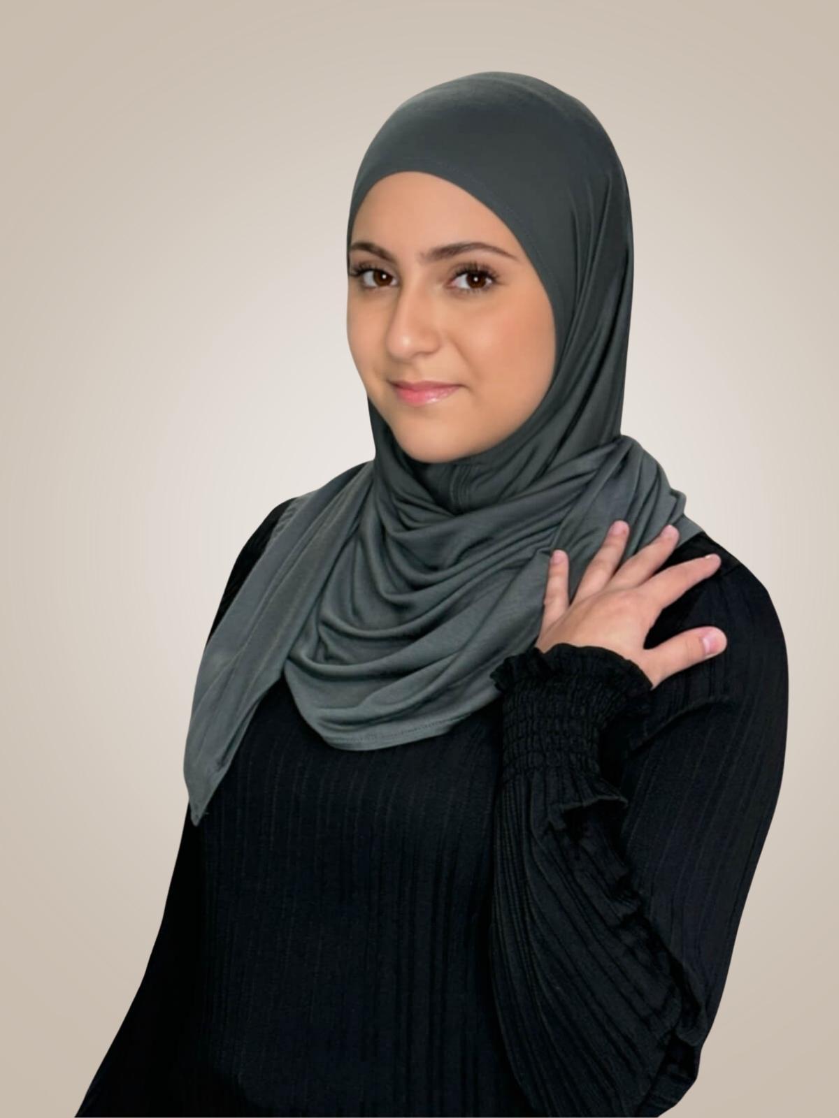 Modish Girl Pre-Sewn Jersey Hijab-Pebble Grey