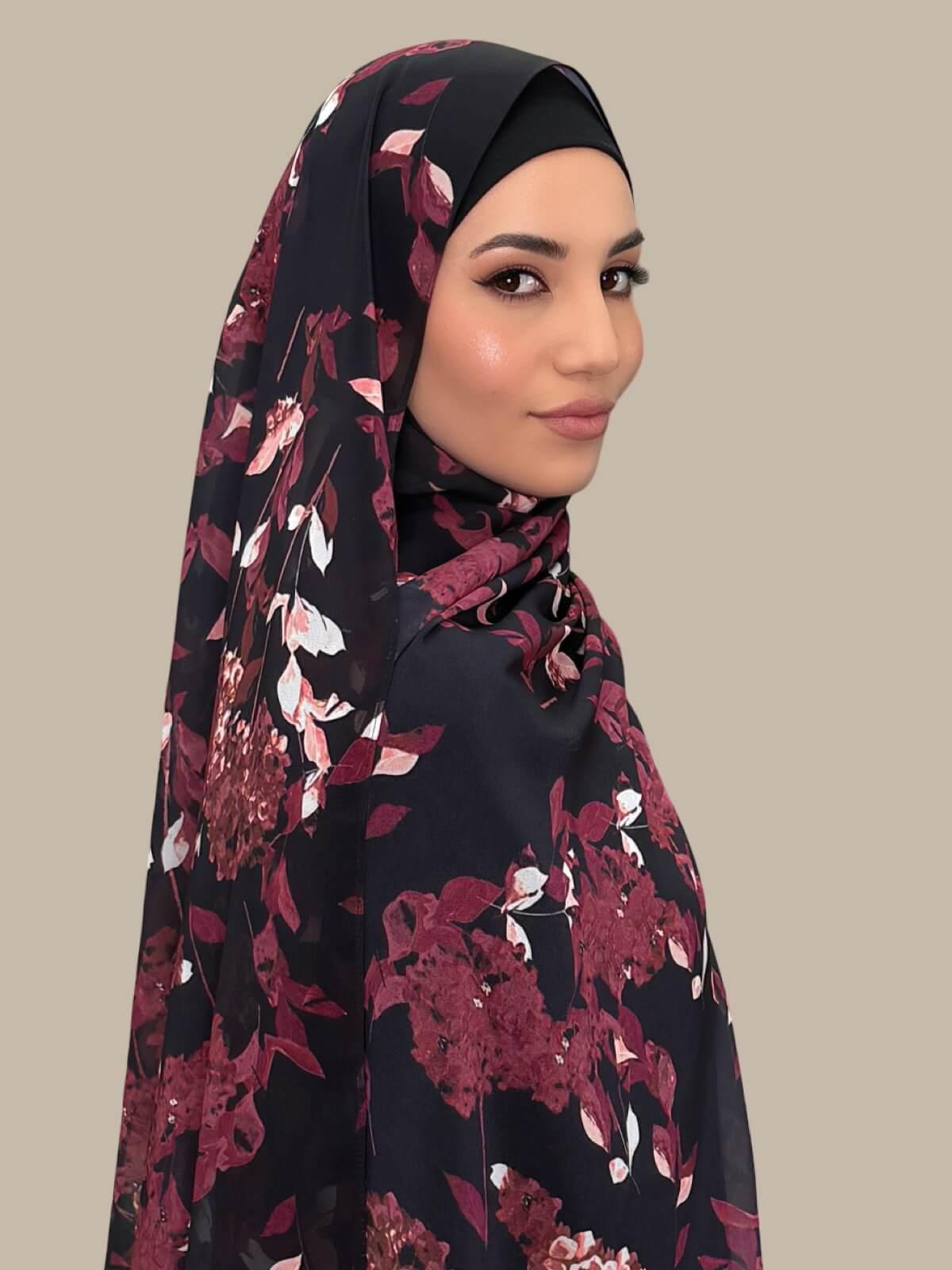 Printed Chiffon Hijab-Wild Orchid