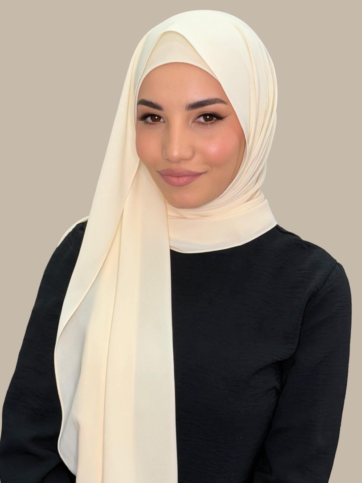 Matching Chiffon Hijab Set-Ivory Lace