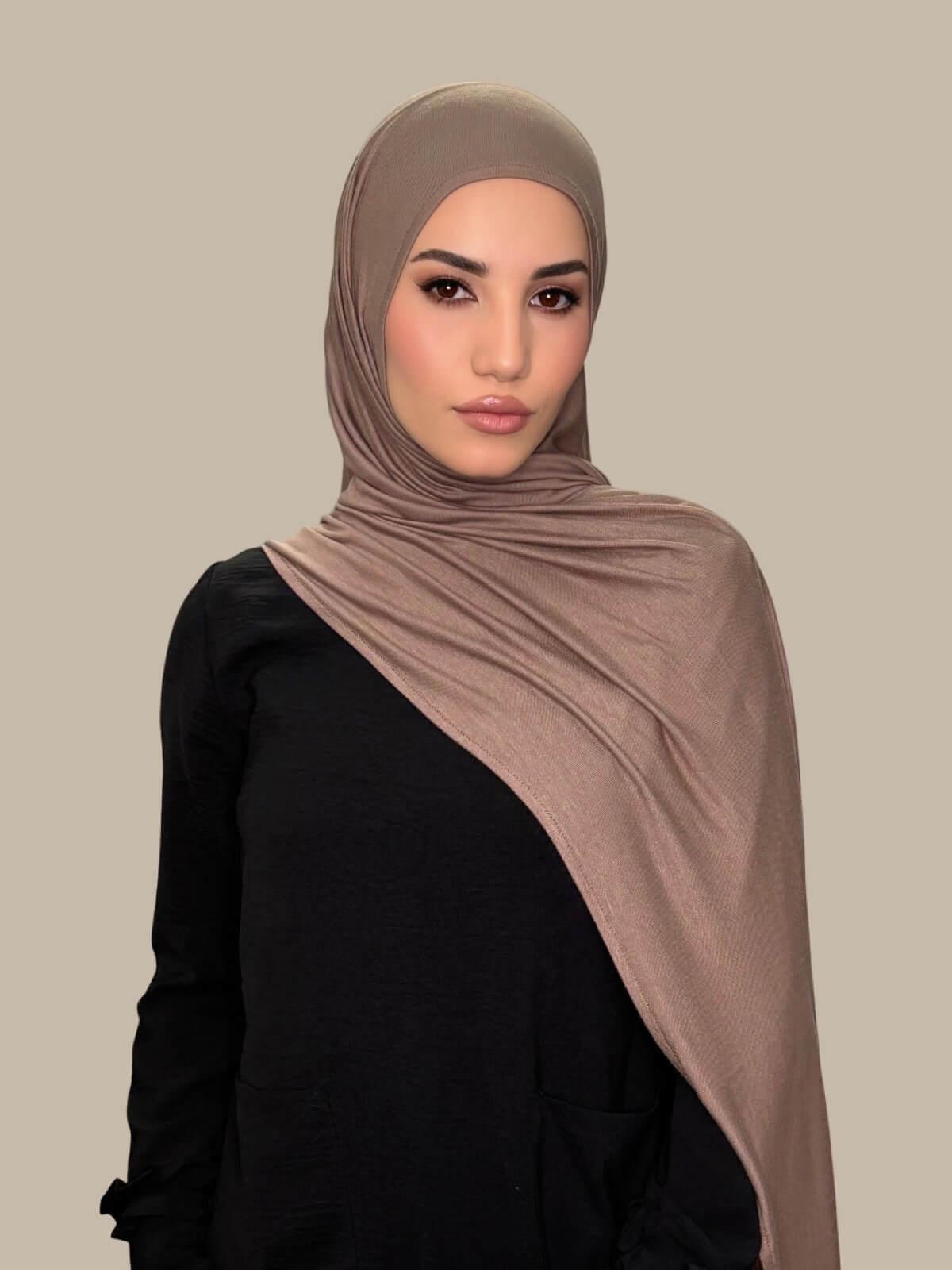 Pre-Sewn Jersey Hijab-Truffle
