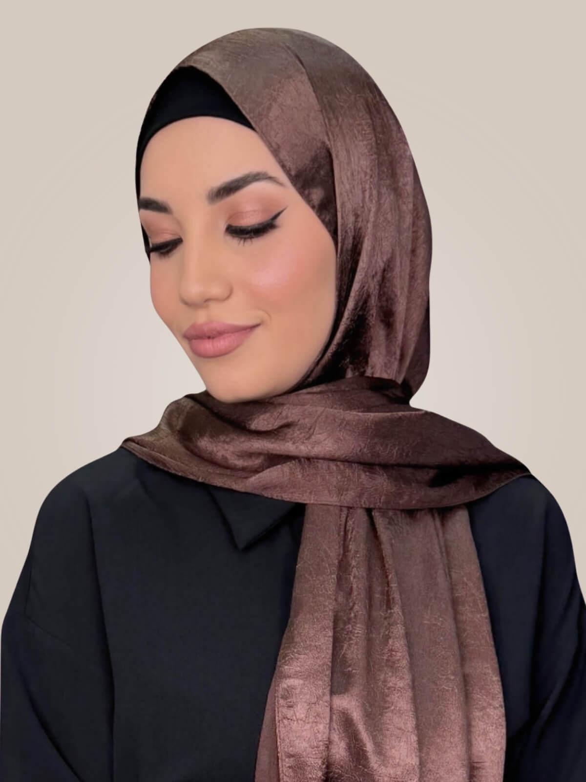 Classic Satin Hijab-Cocoa Dusk