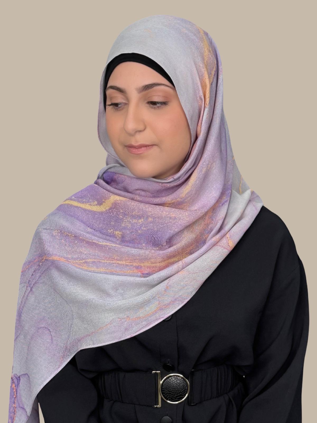 Modish Girl Print Modal Hijab-Lavanta Bay
