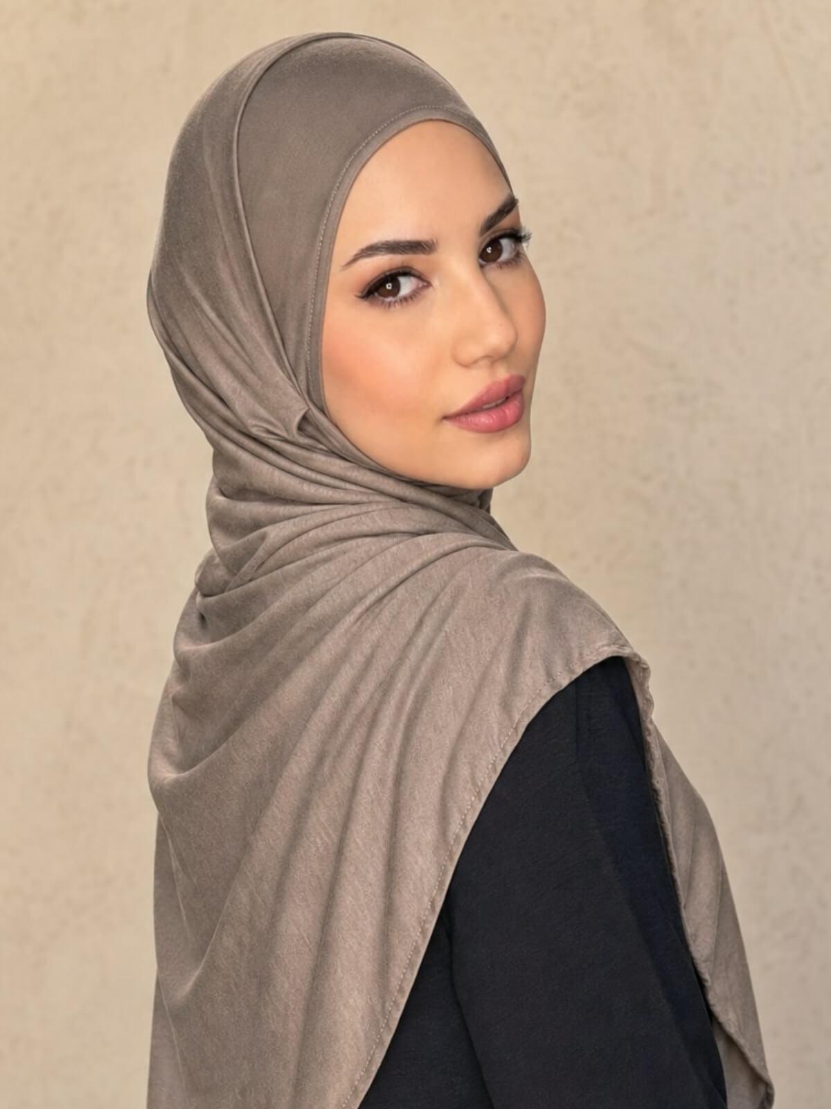 Pre-Sewn Jersey Hijab-Sandstone