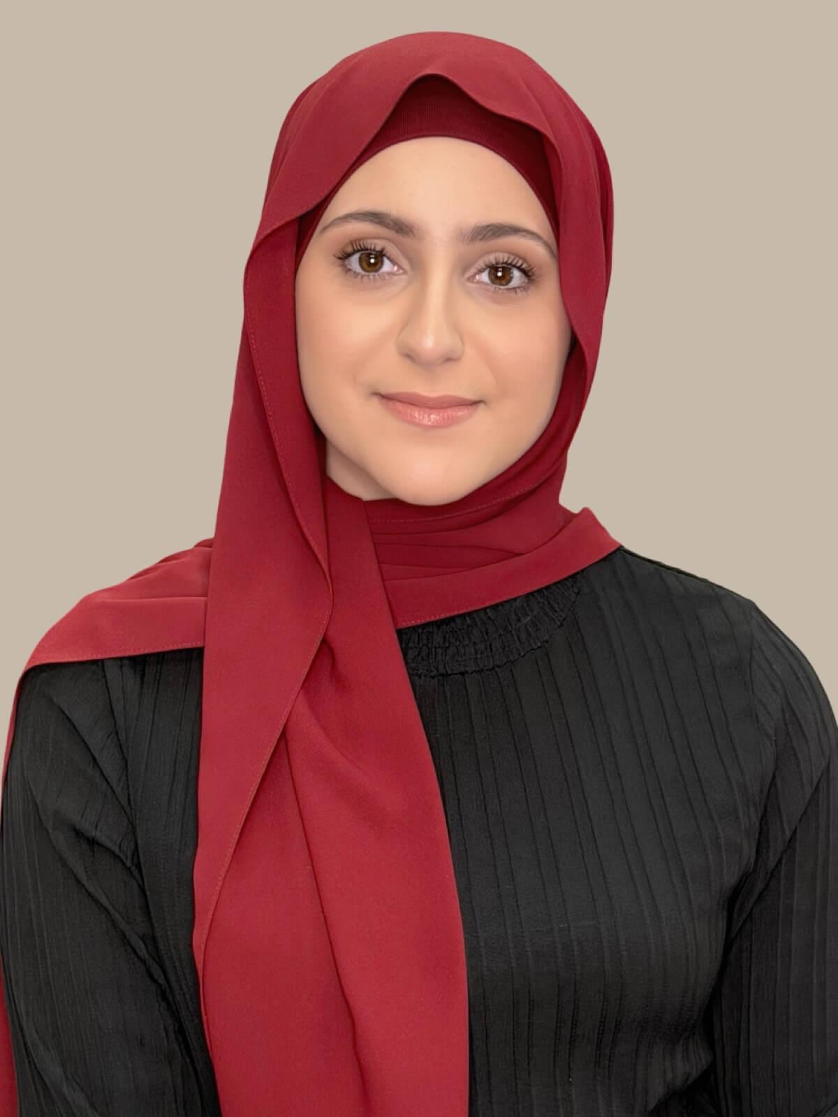 Modish Girl Matching Chiffon Hijab Set-Mahogany