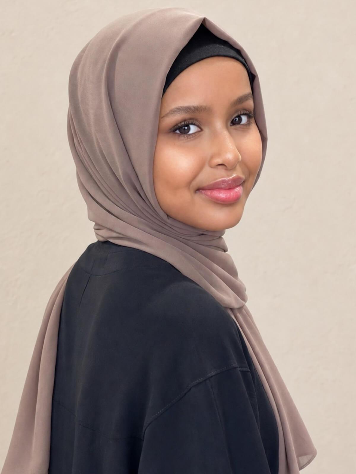 Luxury Chiffon Hijab-Chestnut Brown