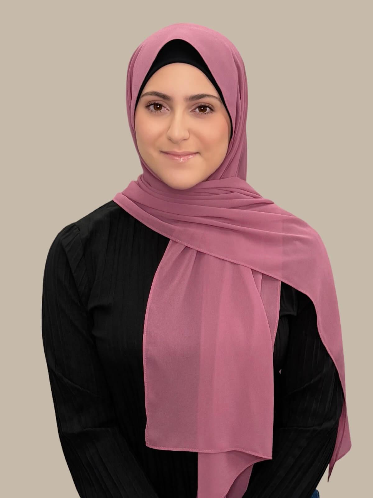 Modish Girl Luxury Chiffon Hijab-Wild Rose