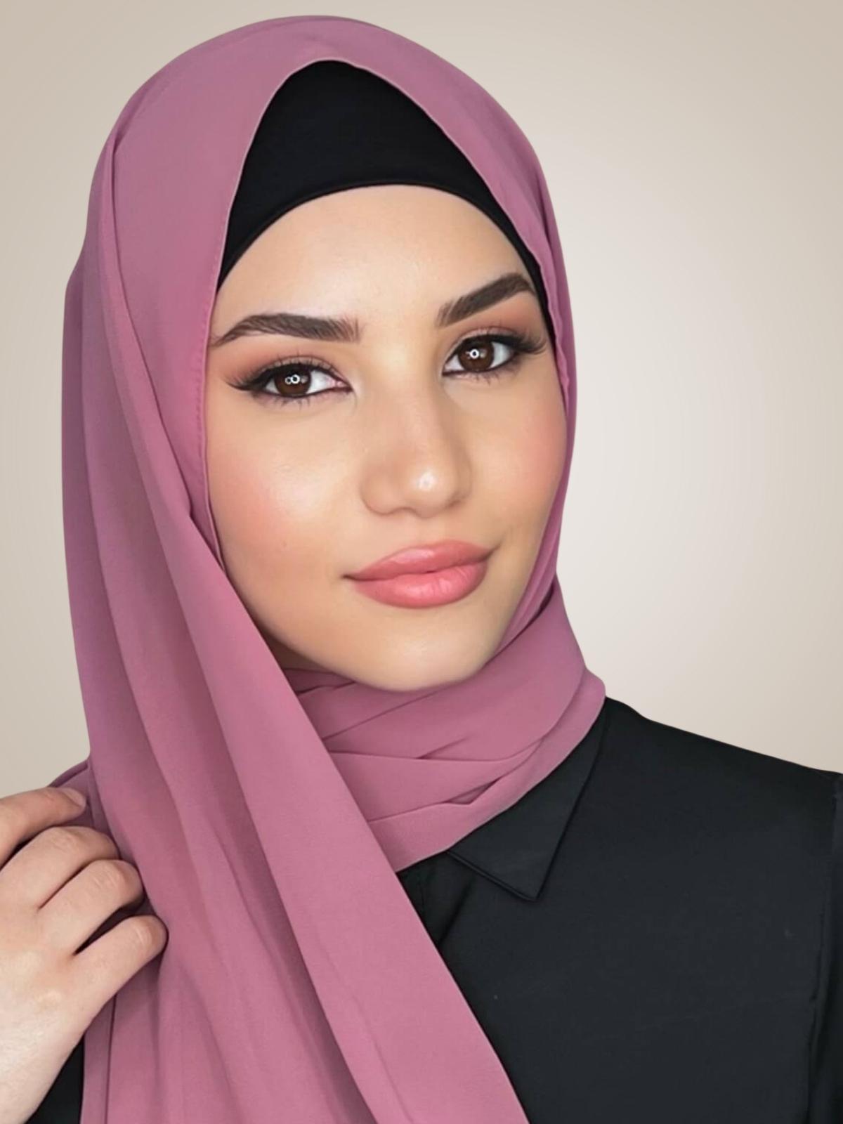 Luxury Chiffon Hijab-Pale Rose