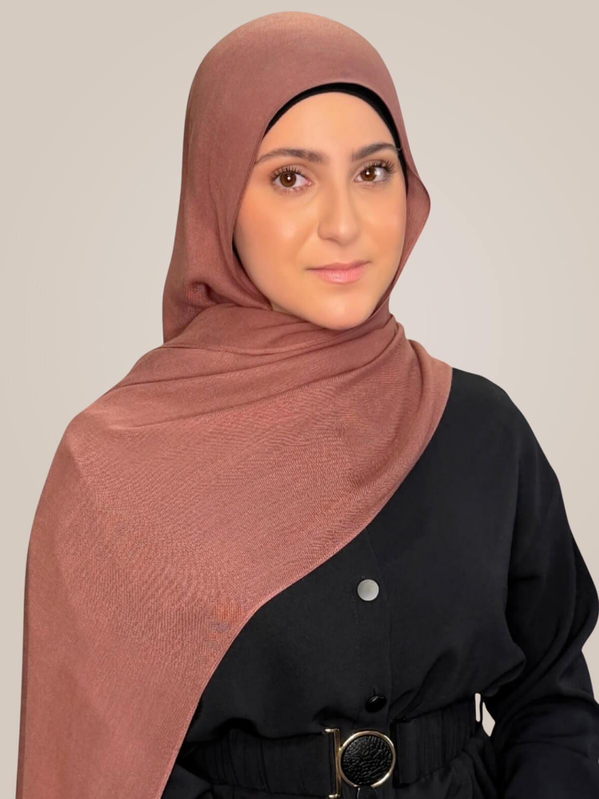 Modish Girl Cotton Modal Hijab-Desert Rose