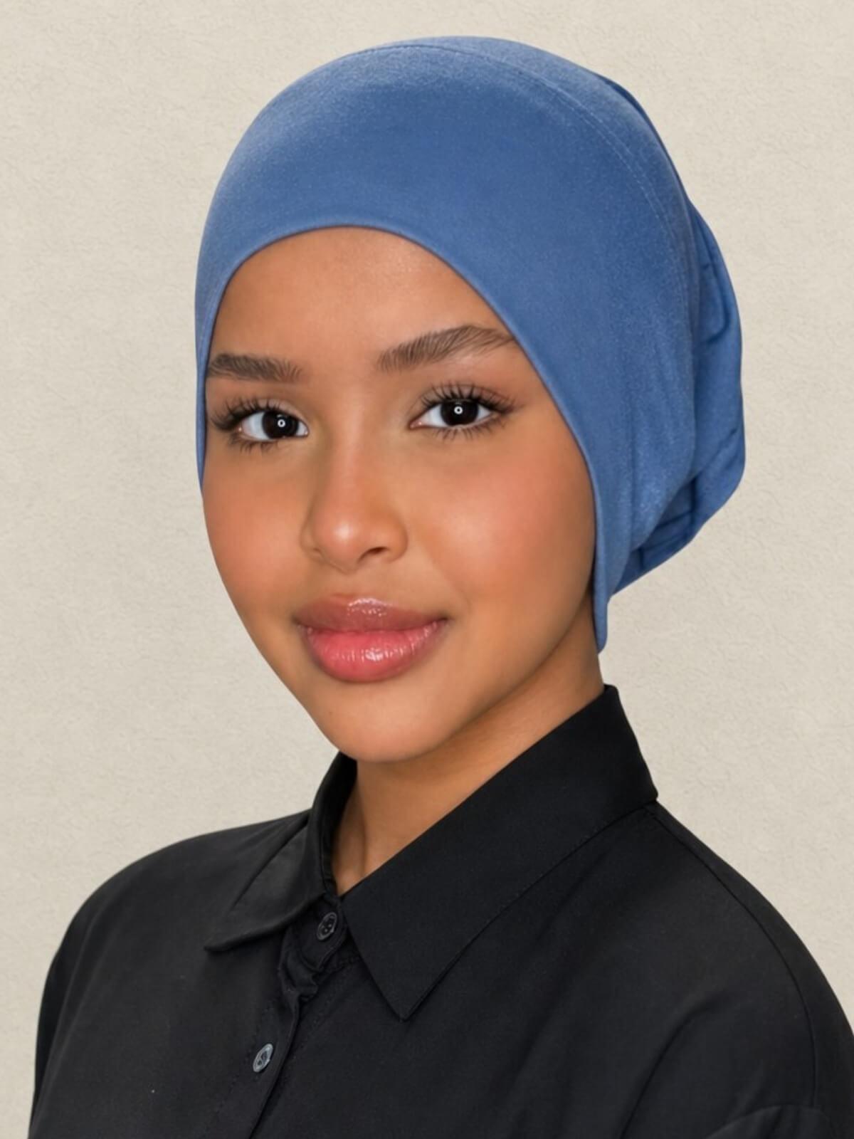 Premium Cotton Underscarf-Cool Blue