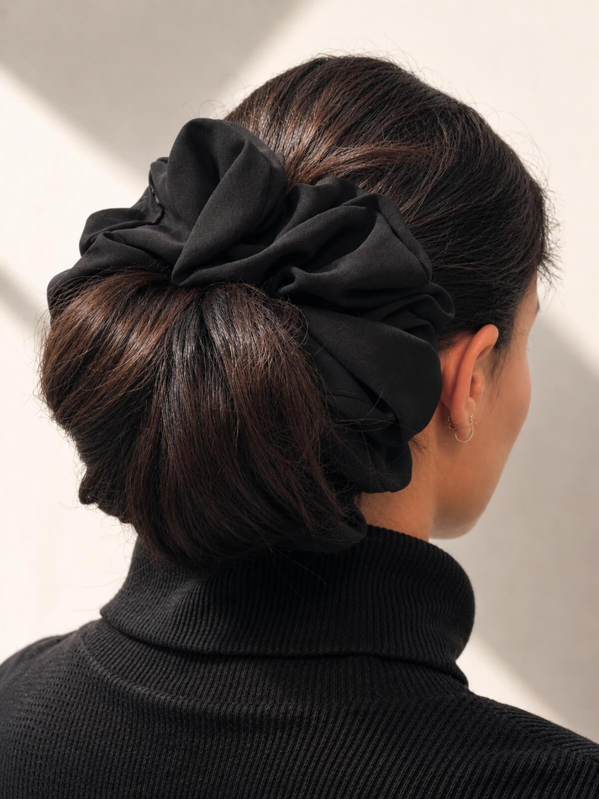 Chiffon Hijab Scrunchie-Black