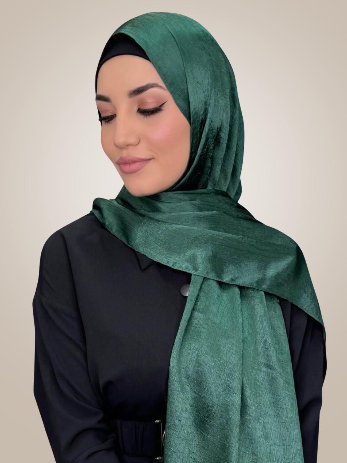 Classic Satin Hijab-Dark Green