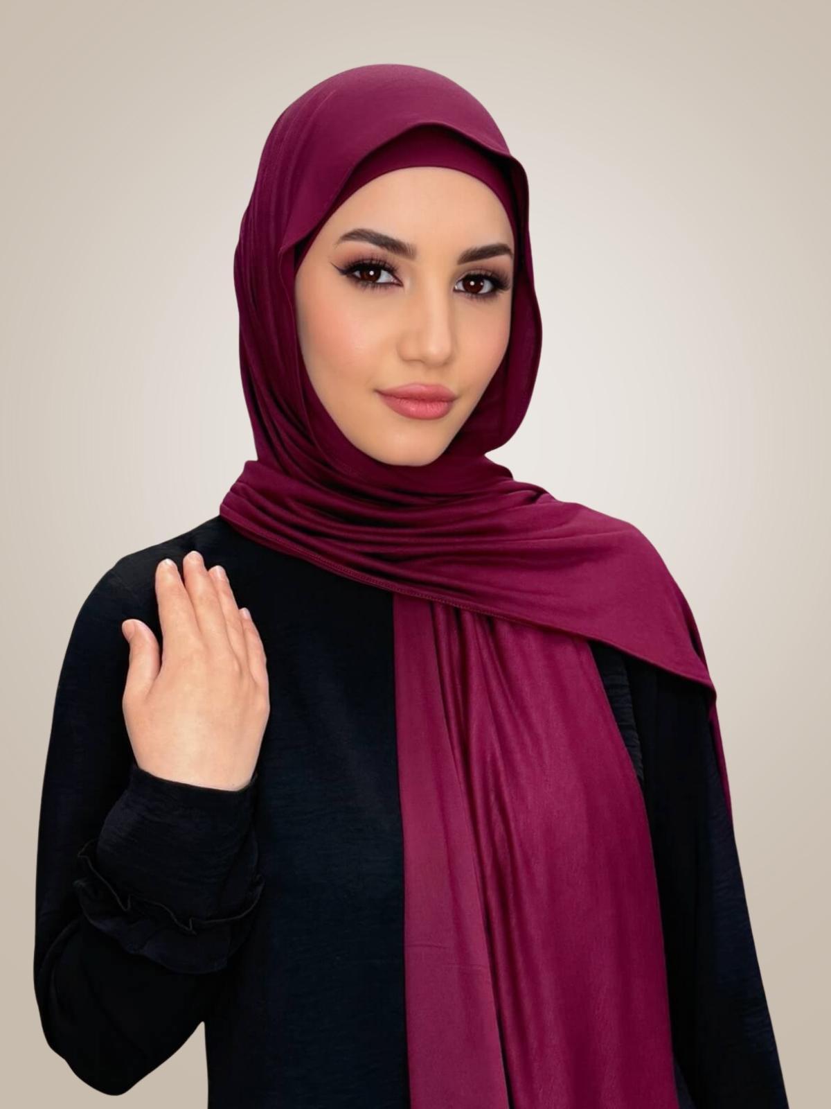 Premium Jersey Hijab-Burgundy
