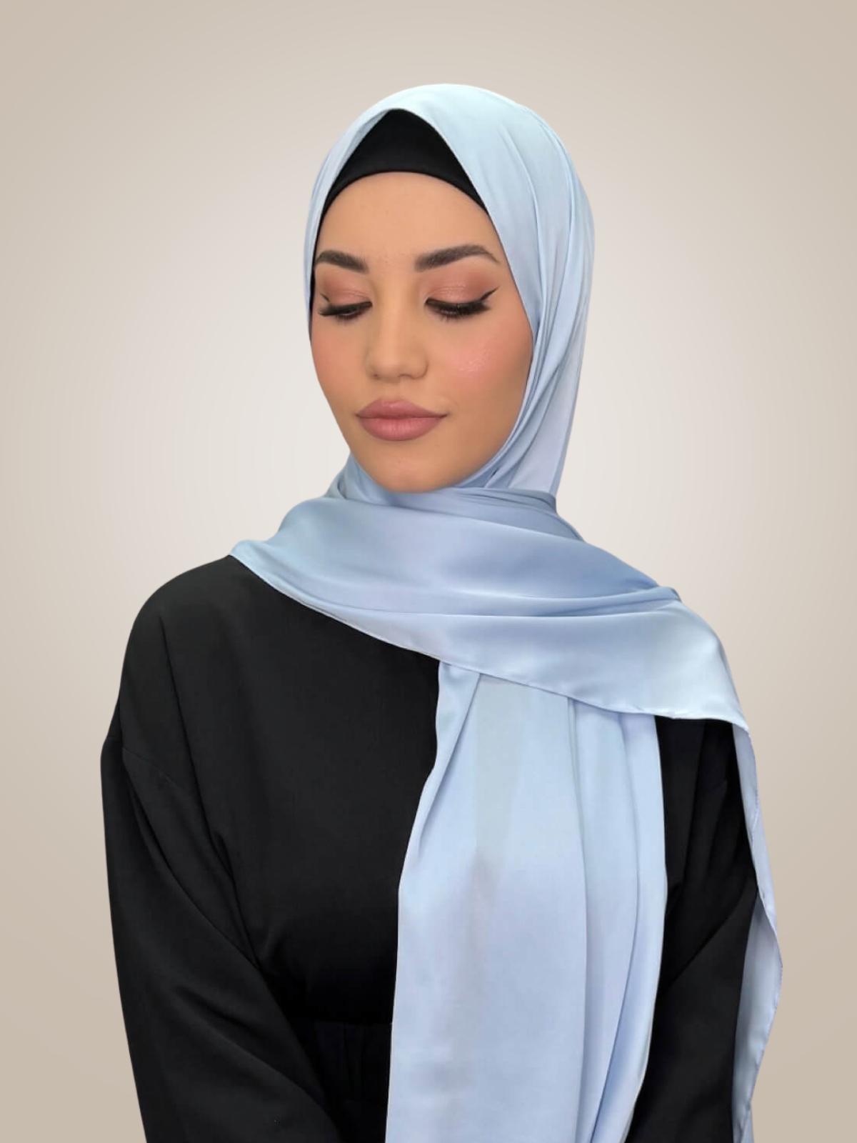 Premium Satin Hijab-Powder Blue