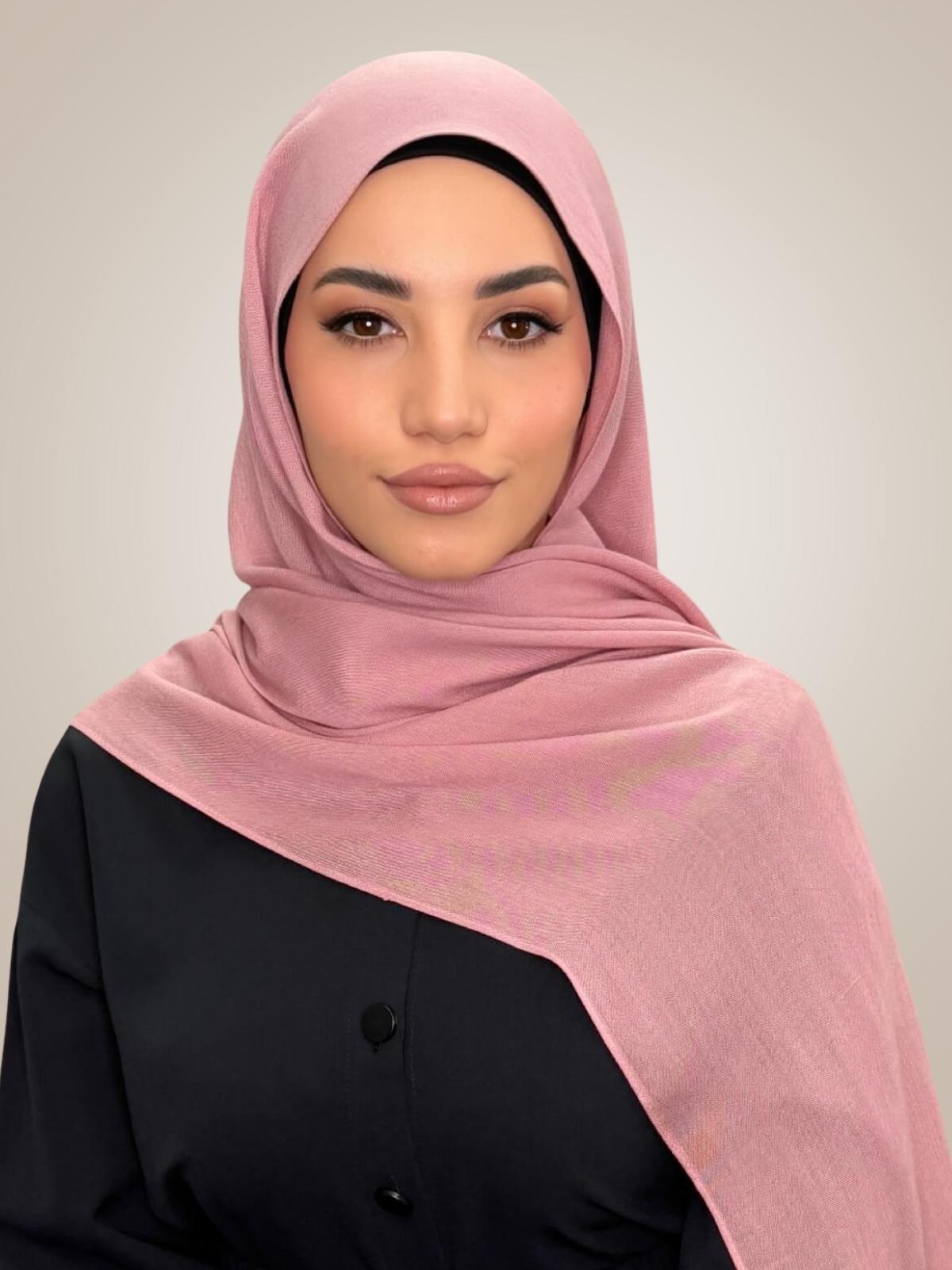 Cotton Modal Hijab-Misty Rose