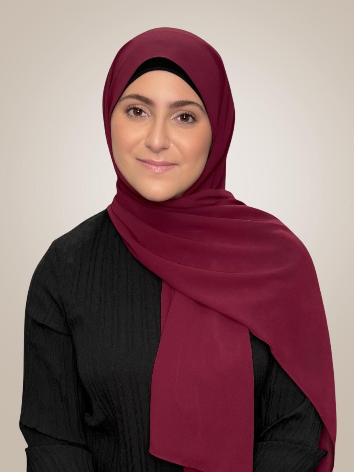 Modish Girl Luxury Chiffon Hijab-Wine