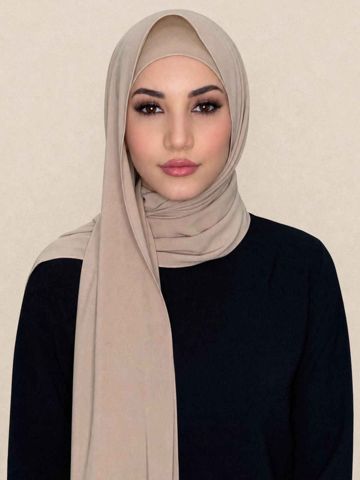 Matching Chiffon Hijab Set-Desert
