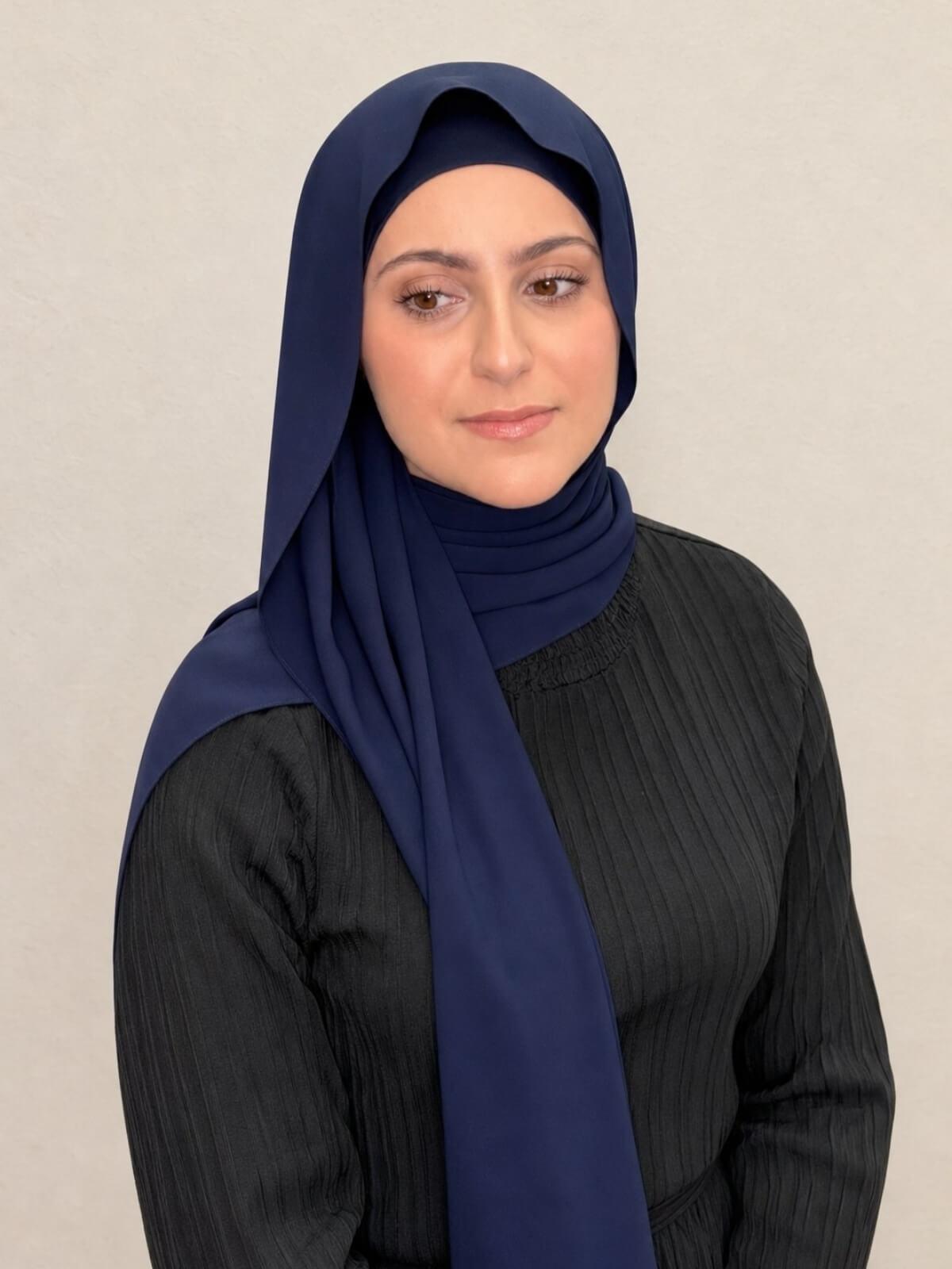 Modish Girl Matching Chiffon Hijab Set-Dark Slate