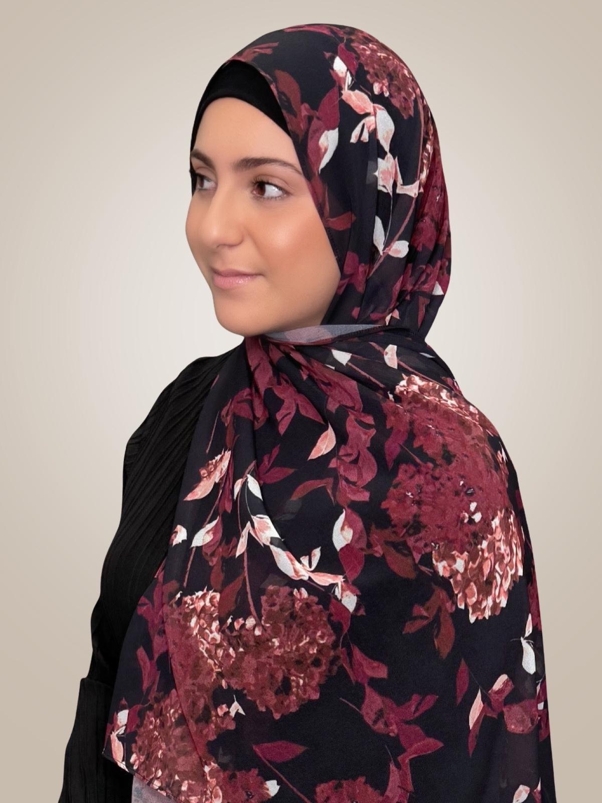 Modish Girl Printed Chiffon Hijab-Wild Orchid