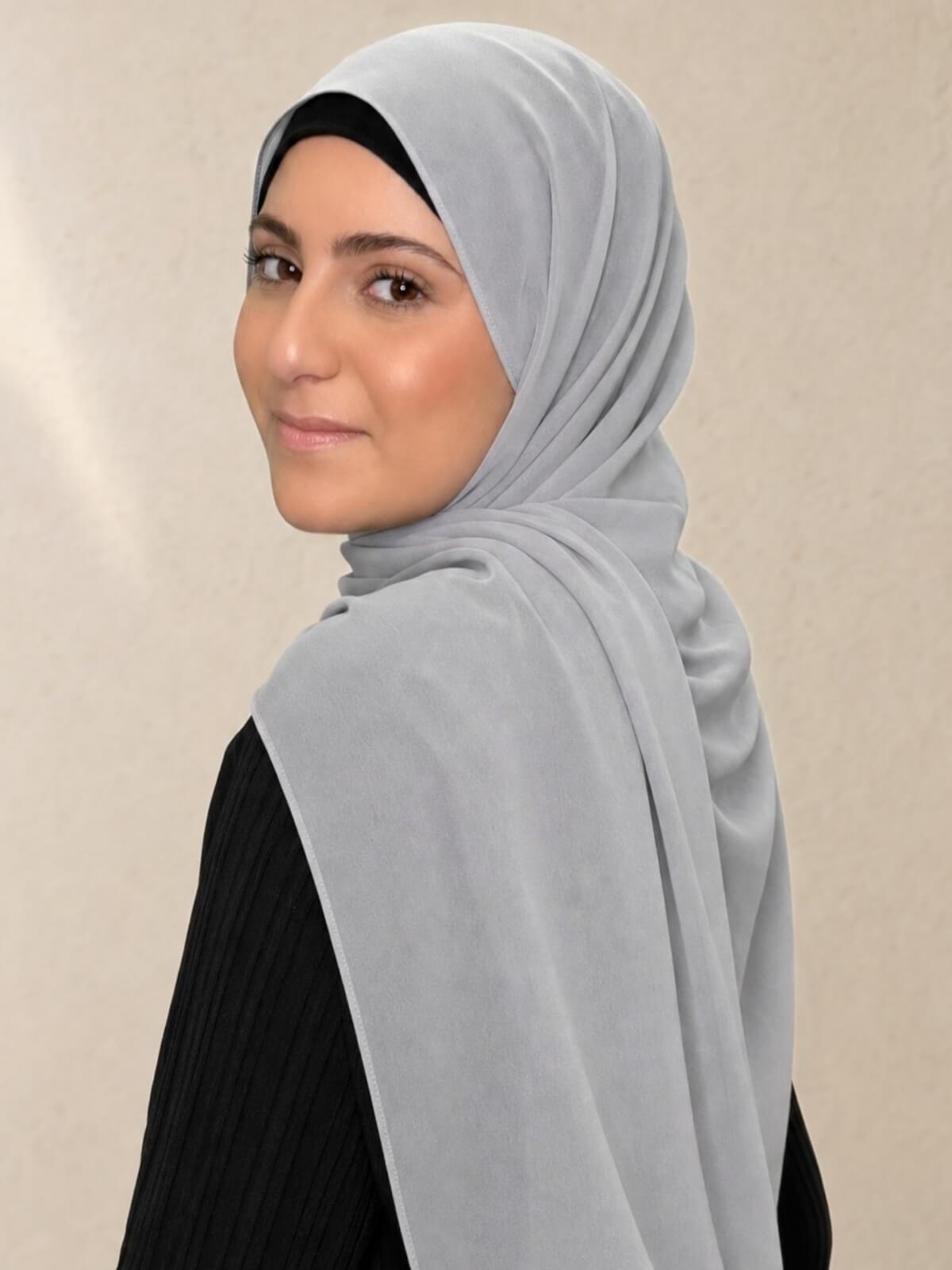 Modish Girl Luxury Chiffon Hijab-Chic Grey