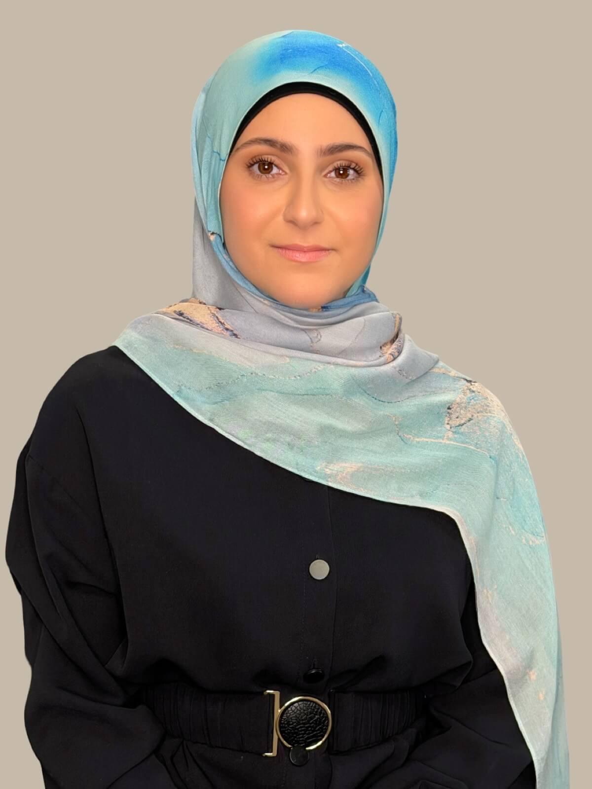 Modish Girl Print Modal Hijab-Amalfi Blue