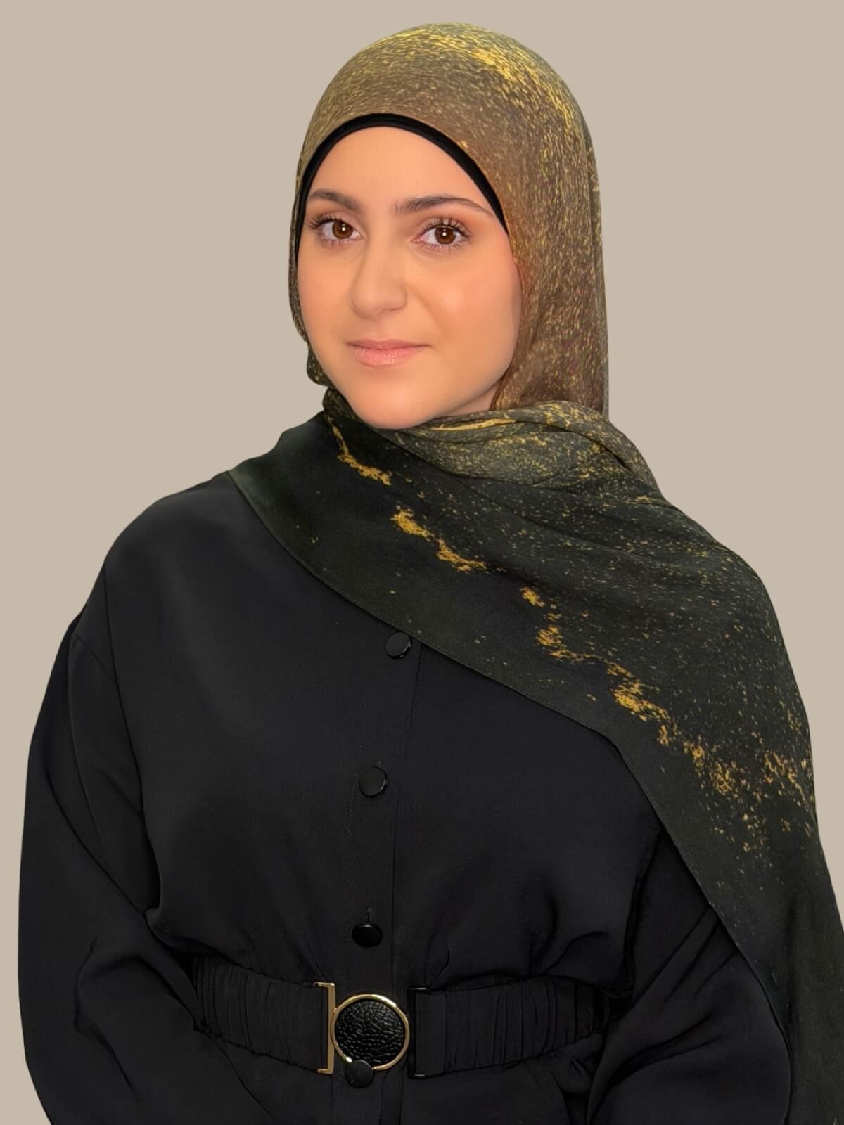 Modish Girl Print Modal Hijab-Golden Dune
