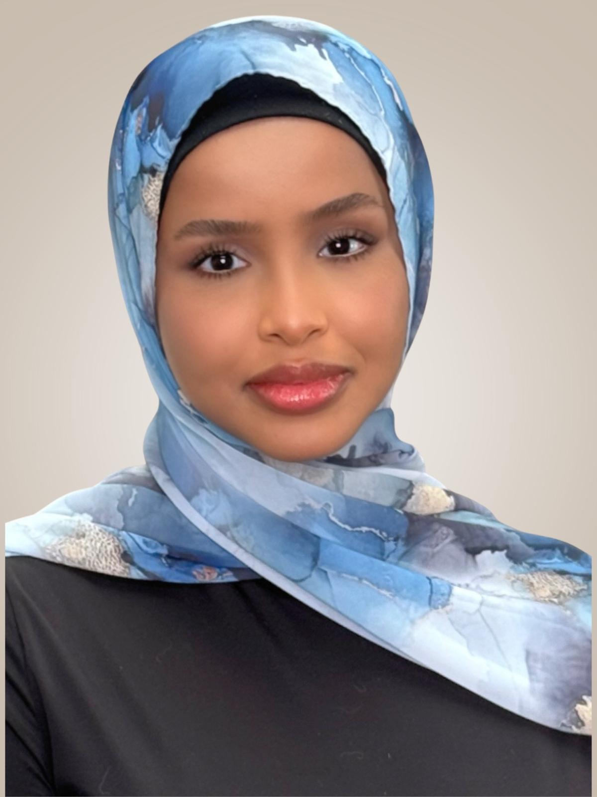 Printed Chiffon Hijab-Arctic Mist