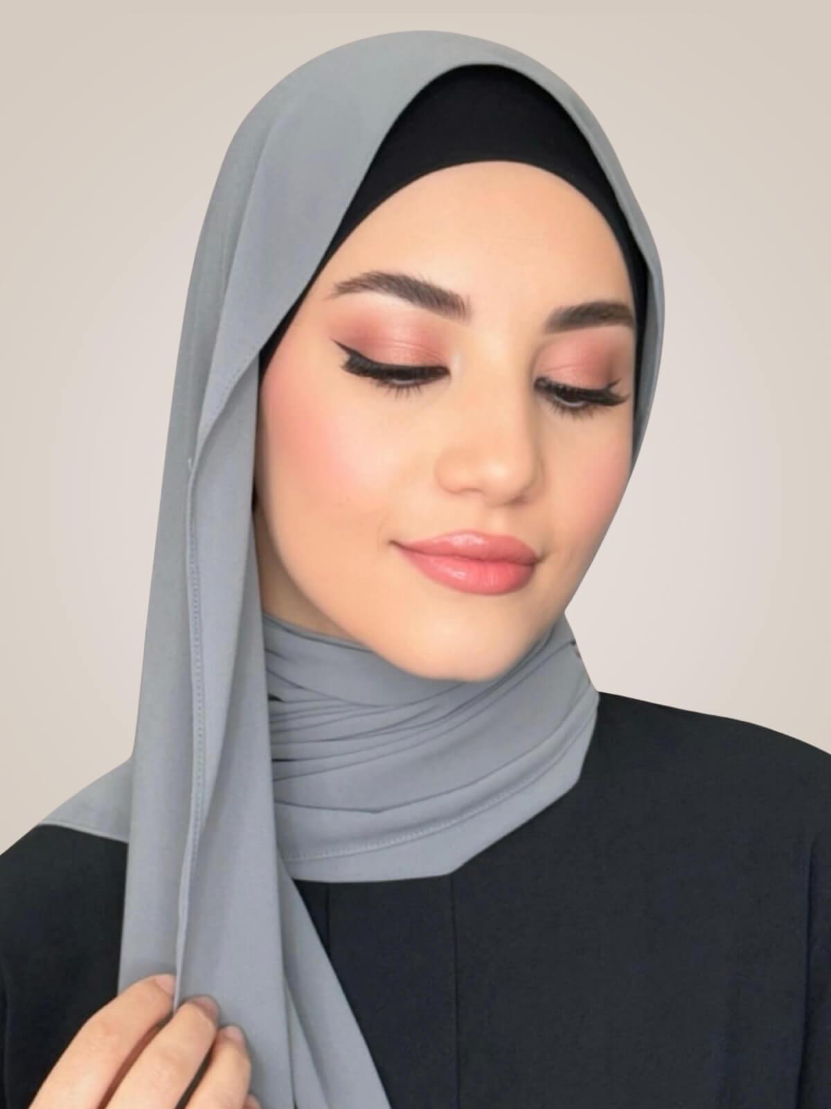 Classic Chiffon Hijab-Smoke Grey