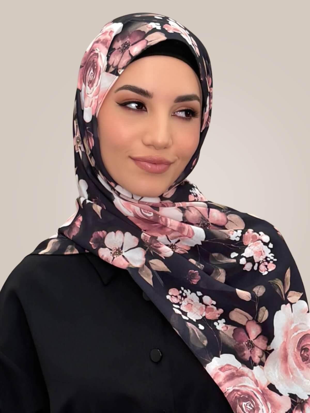 Printed Chiffon Hijab-Breathless Blossom