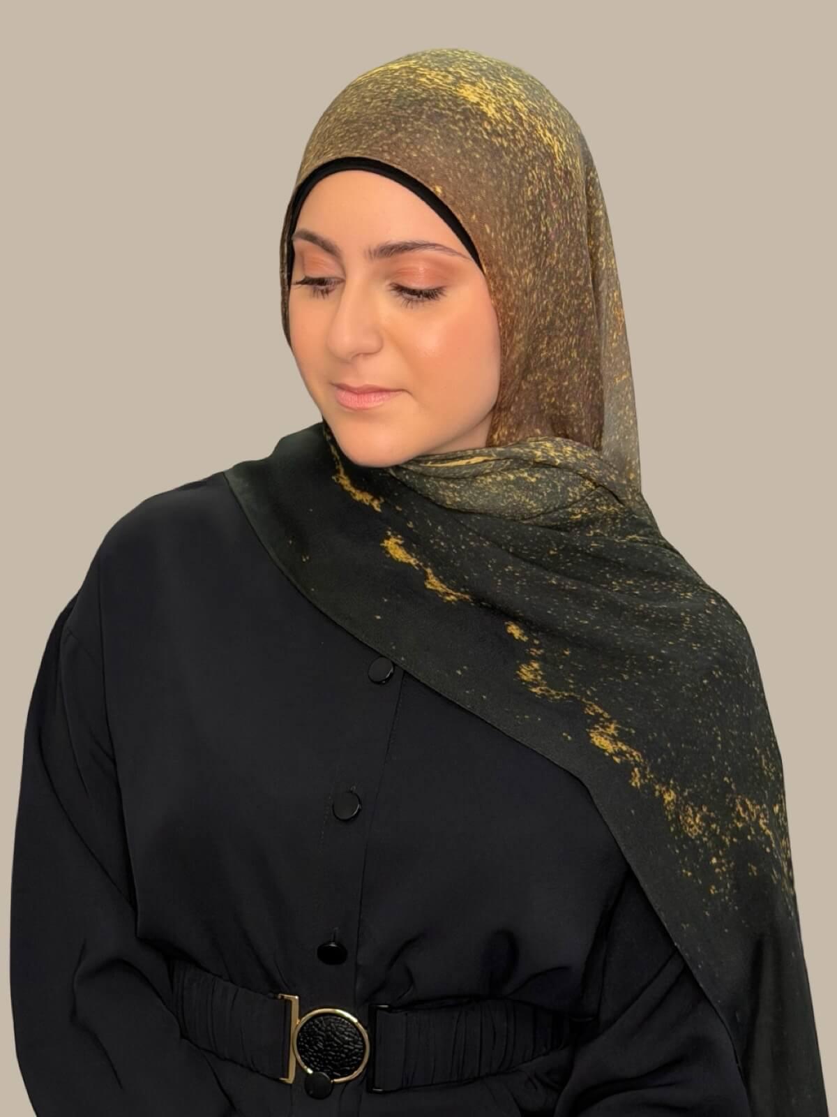 Modish Girl Print Modal Hijab-Golden Dune