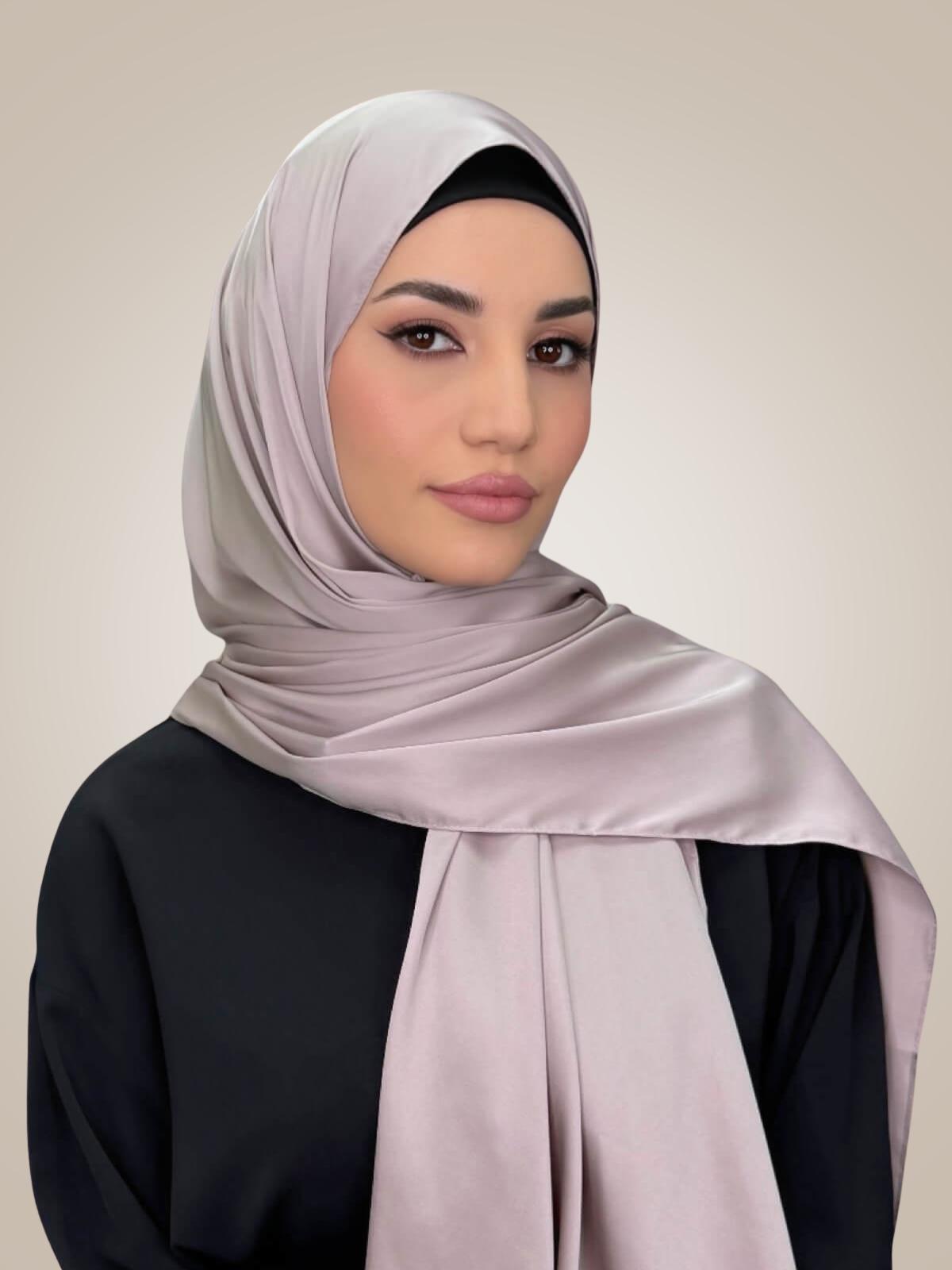 Premium Satin Hijab-Muted Mink