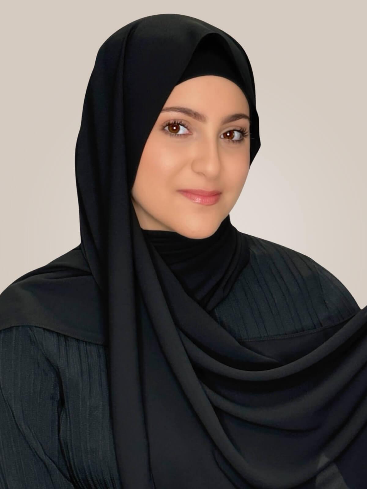Modish Girl Matching Chiffon Hijab Set-Black