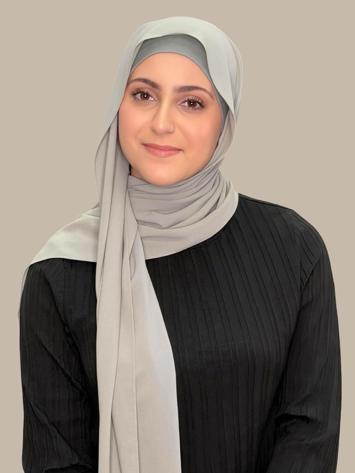 Modish Girl Matching Chiffon Hijab Set-Soft Sage