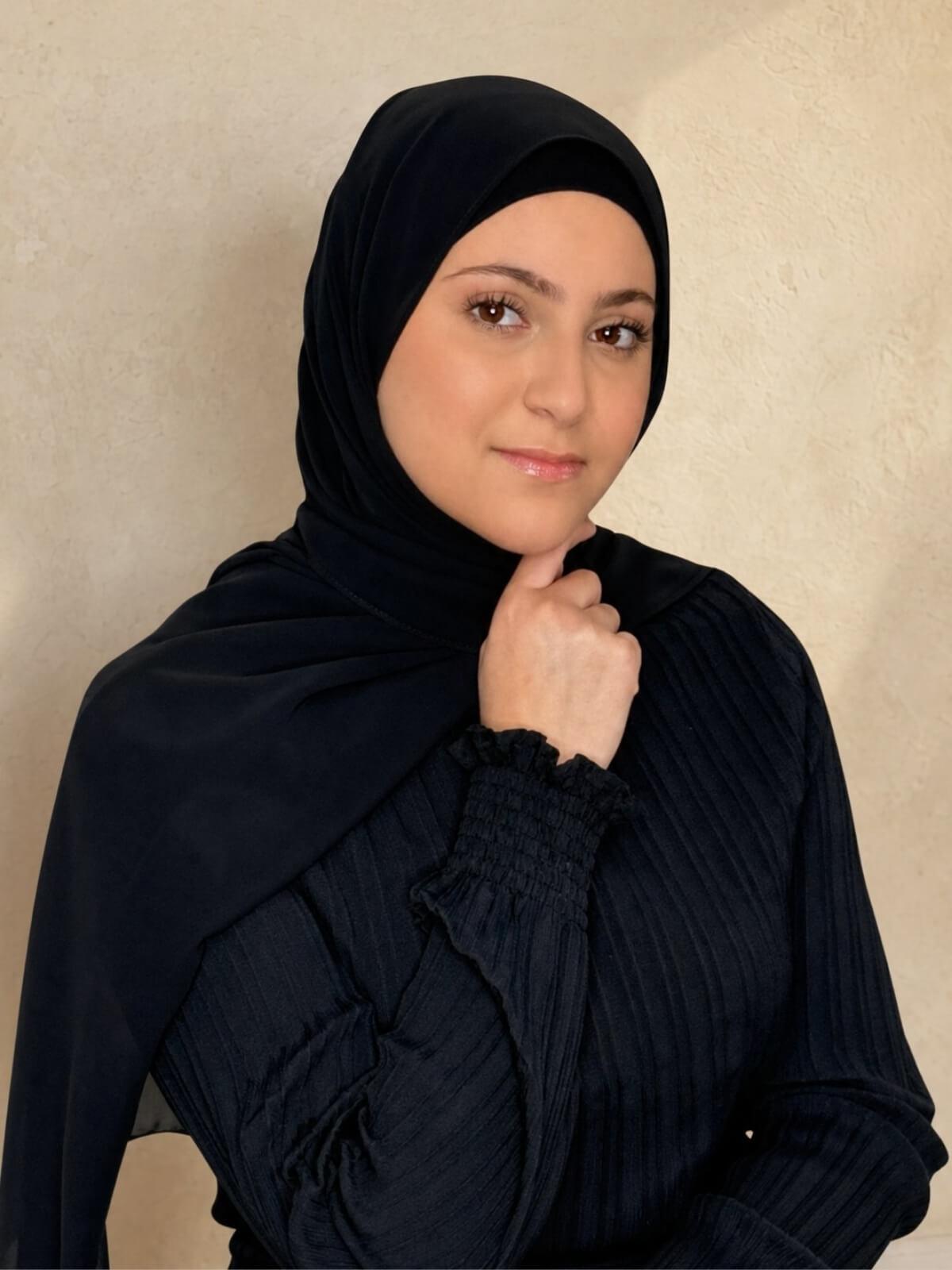 Modish Girl Luxury Chiffon Hijab-Black