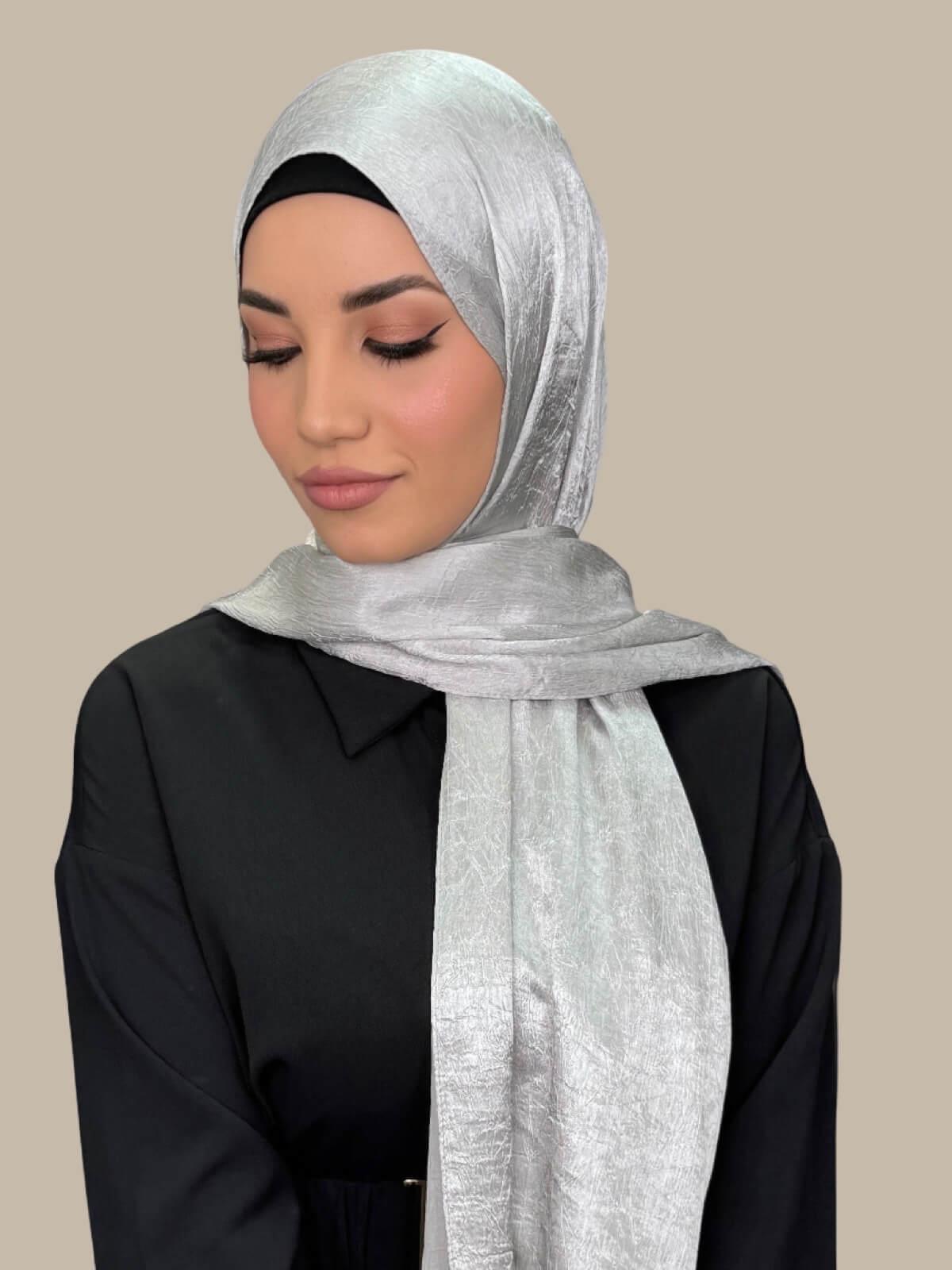 Classic Satin Hijab-Silver