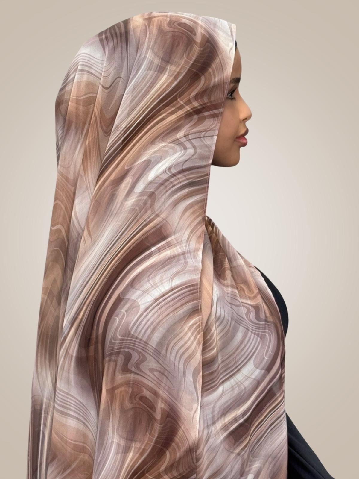 Printed Chiffon Hijab-Savanna Stripes
