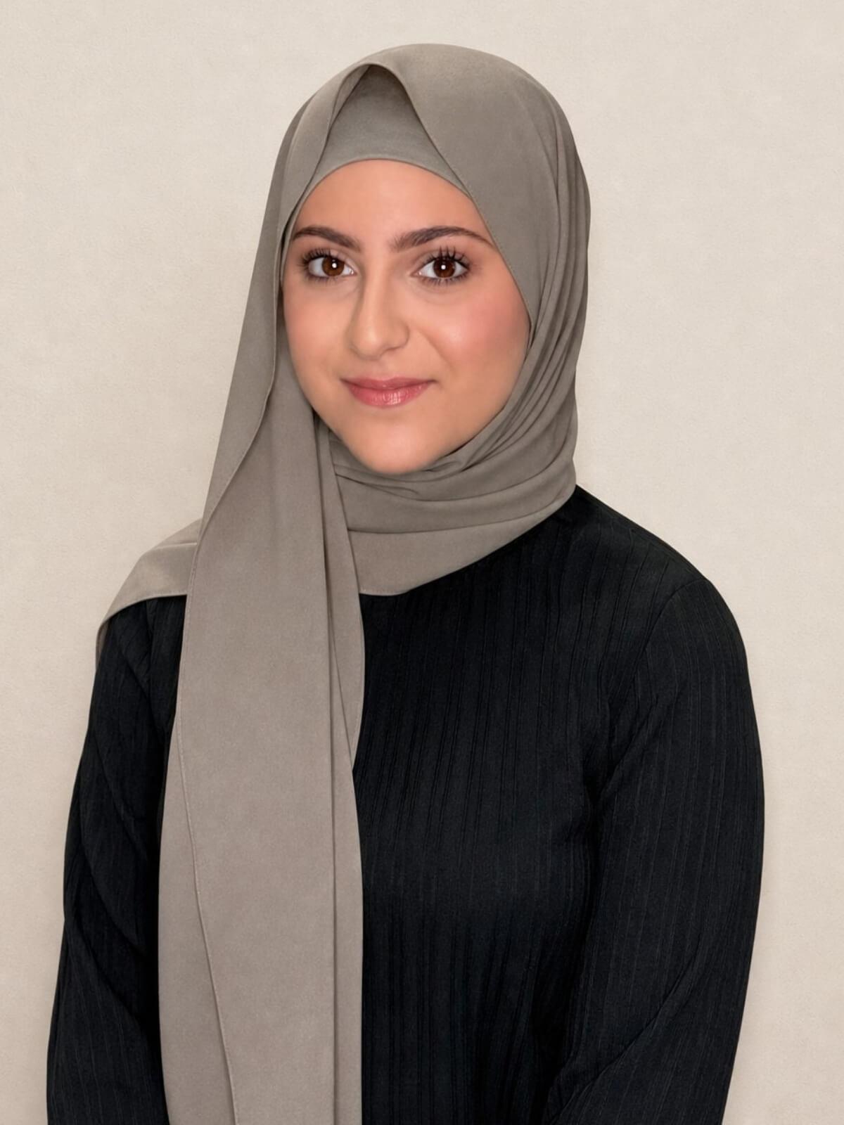 Modish Girl Matching Chiffon Hijab Set-Truffle