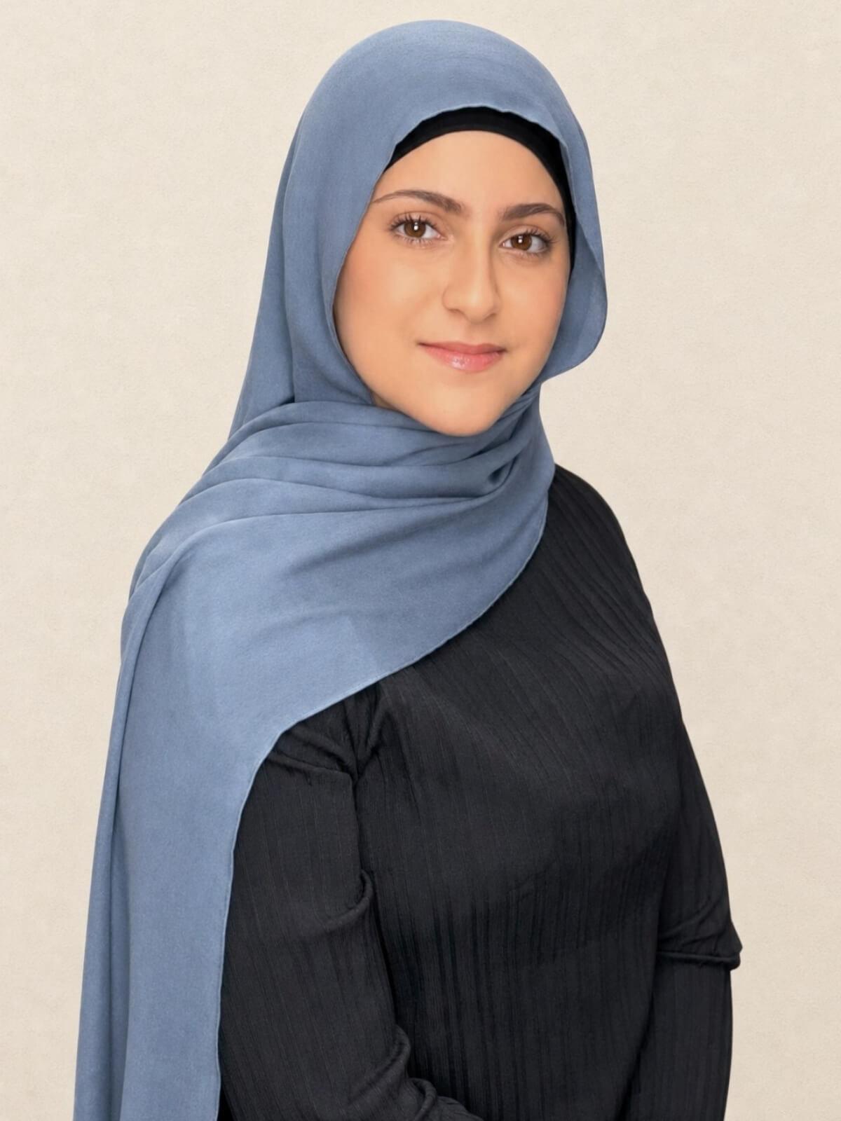 Modish Girl Cotton Modal Hijab-Dusty Denim