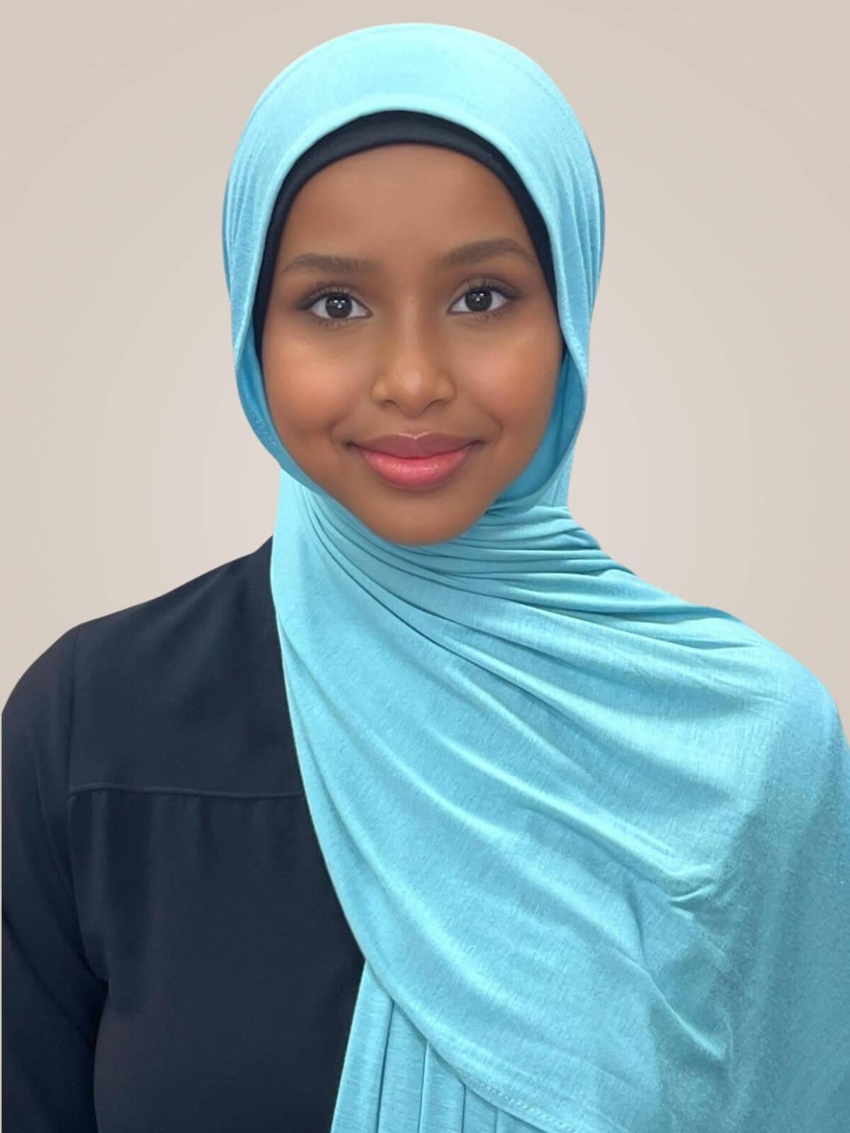 Classic Jersey hijab-Blue Lagoon