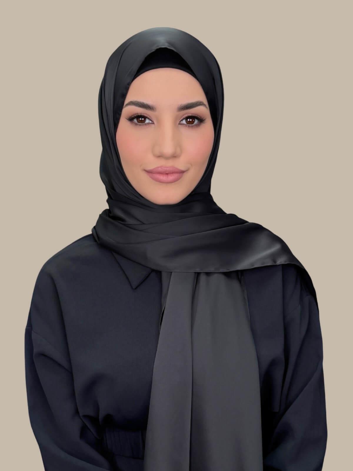 Premium Satin Hijab-Coal