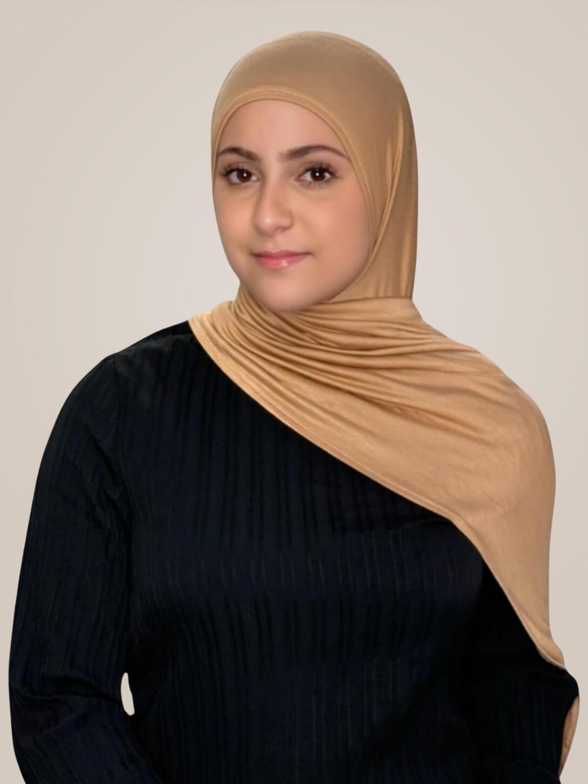 Modish Girl Pre-Sewn Jersey Hijab-Honey