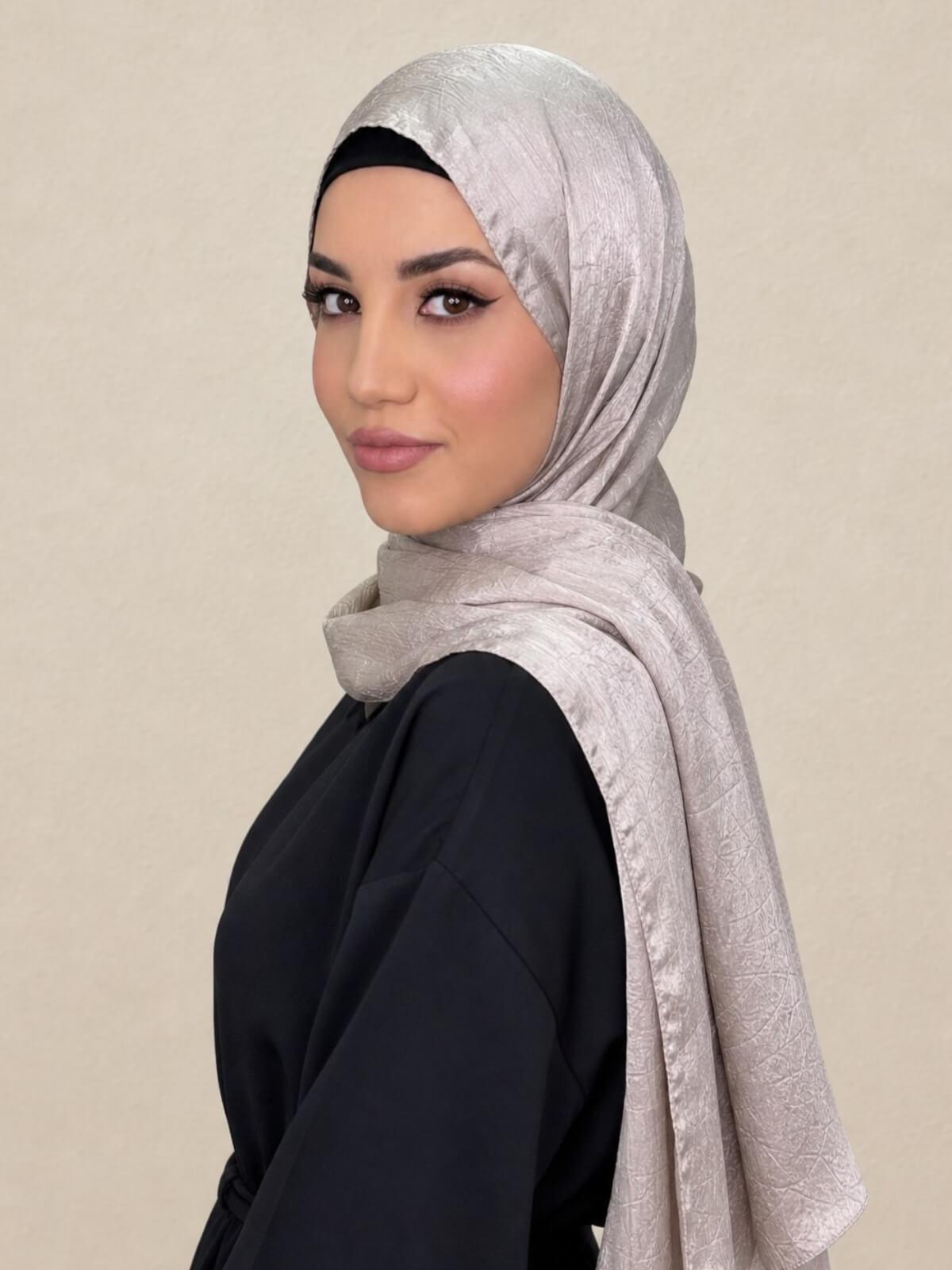 Classic Satin Hijab-Champagne