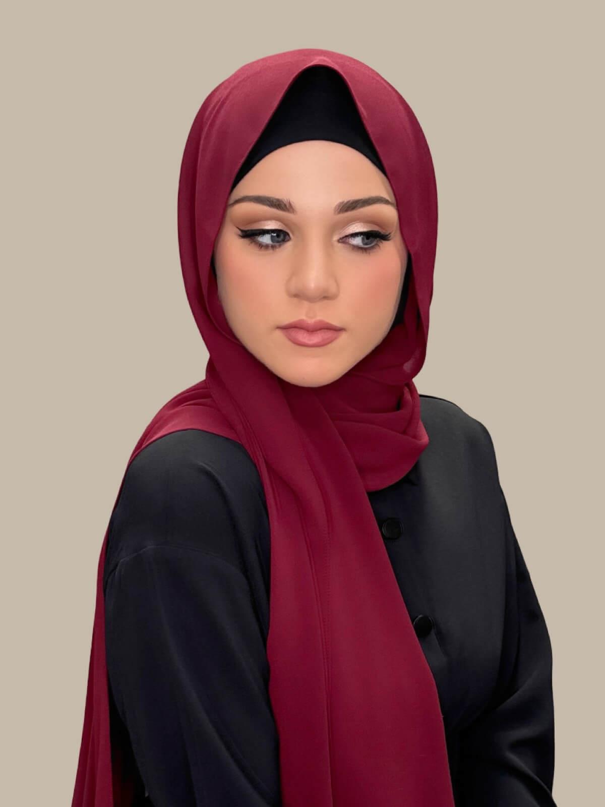 Classic Chiffon Hijab-Mahogany