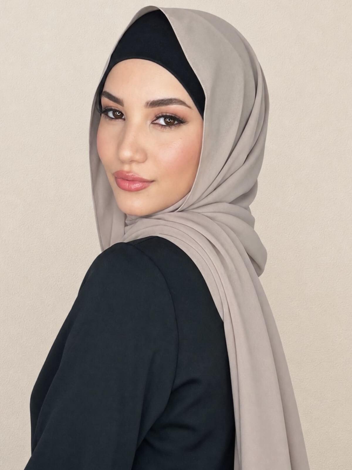 Classic Chiffon Hijab-Dusty Mink