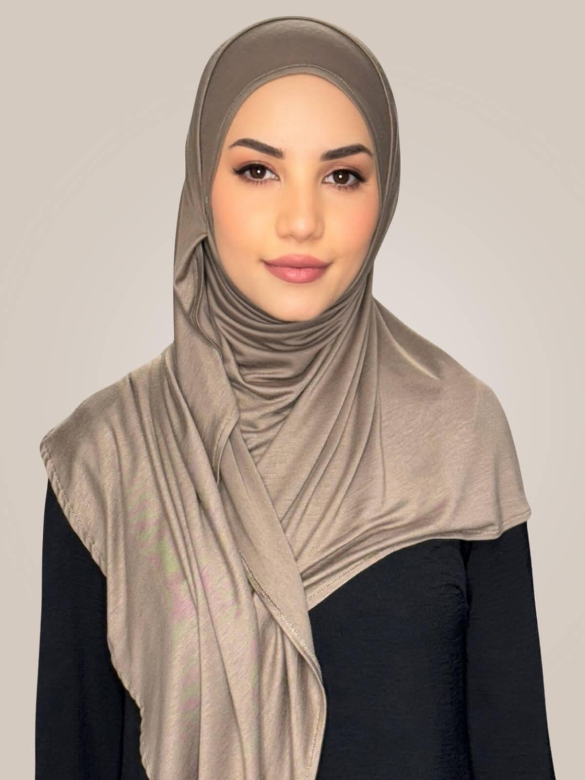 Pre-Sewn Jersey Hijab-Sandstone